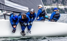 Laura Grondin's DARK ENERGY (USA) with Taylor Canfield calling the tactics - Melges 24 European Sailing Series 2025 - Riva del Garda, Italy