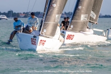 Geoff Fargo's SENTINEL (USA856) and NIKA (MON860) with Christian Schwoerer at the helm - Melges 24 North American Championship 2025, Bacardi Winter Series 2026 Event No 1 - Miami, FL, USA