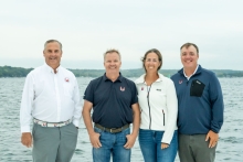 (l to r) Melges Performance Sailboats President, Andy Burdick, Harry Melges III, Cate Muller-Terhune, Allan Terhune, Jr