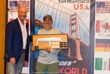 Anthony Kotoun with the Zarko Draganic Trophy - 2024 Diversified Melges 24 Worlds San Francisco USA