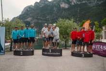 All-italian Corinthian podium - Melges 24 Italian National Championship 2026 - Melges 24 European Sailing Series 2026 - Fraglia Vela Riva, Riva del Garda, Italy