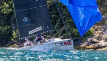 TOP GUN ITA840 by Benjamin Stilfried on the course framed by the cliffs surrounding the northern end of Lake Garda
