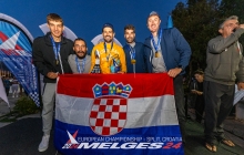 Ante Botica and Mataran 24 team (CRO) by Ivo Matic with the Menno Meyer Corinthian European Trophy - 2024 Melges 24 European Championship in Split, Croatia 