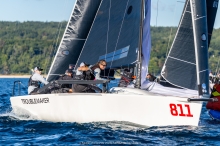 Troublemaker (USA) by Eddie Gary with Steve Liebel, John Goller, Curtis Woodworth and Kathryn Booker is currently third in the Corinthian ranking after Day 3 at the Melges 24 World Championship 2026; proudly supported by the Melges 24 Worlds Official Technical Apparel Partner Gill 