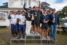 Corinthian podium - STORM CAPITAL (NOR), TAKI 5 (ITA), HELLY HANSEN II LISA (NOR)  - Melges 24 European Championship 2026 - Tønsberg, Norway